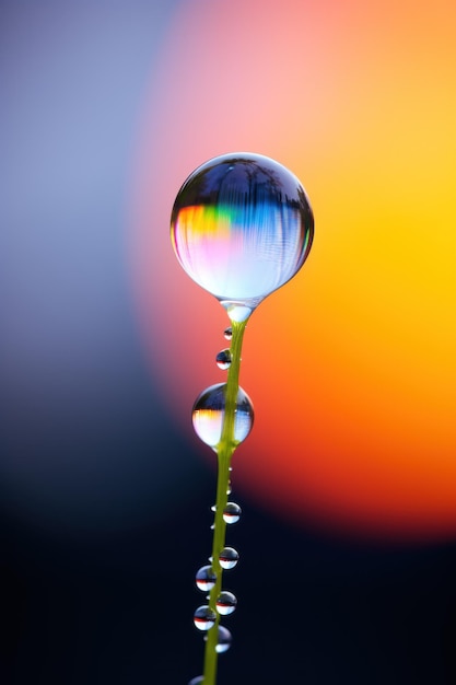 Wassertropfen Abstrakter Hintergrund mit Farbverlauf Textur der Tropfen Regenbogengradient Geringe Schärfentiefe