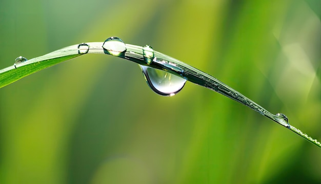 Wassertropfen auf einem Grashalm