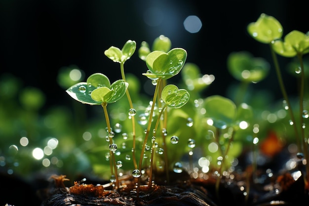 Wassertropfen auf einer Pflanze