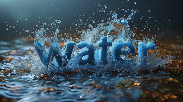 Wassertropfen auf grauem Hintergrund mit Text Wasser