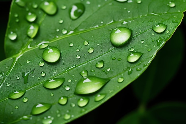 Wassertropfen auf grünen Blättern