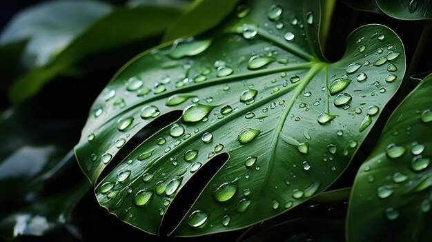 Wassertropfen auf grünes Blatt