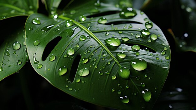 Wassertropfen auf grünes Blatt