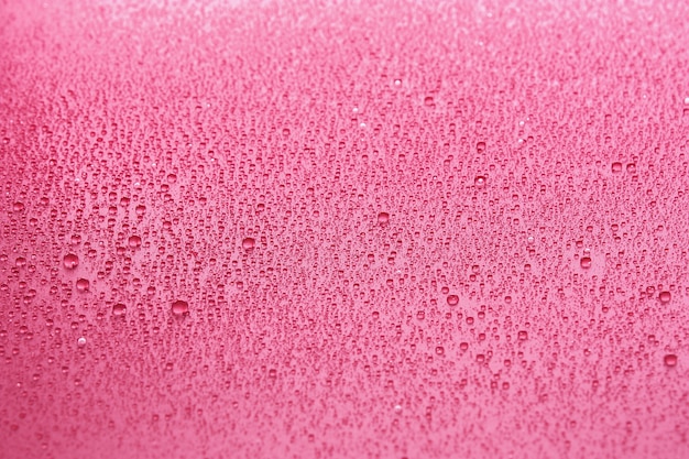 Wassertropfen auf rosa Hintergrund