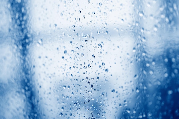 Wassertropfen Glas Hintergrund Natur Wassertropfen nach Regen Regentropfen auf Glasfenster in der Regenzeit