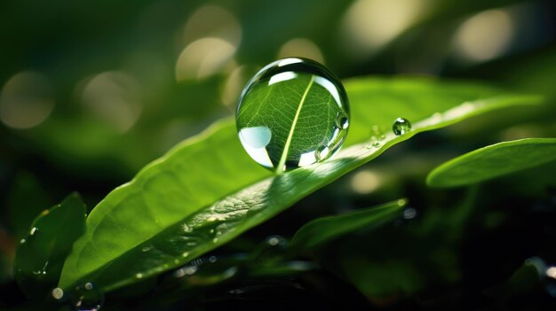 Wassertropfen spritzen auf ein Blatt