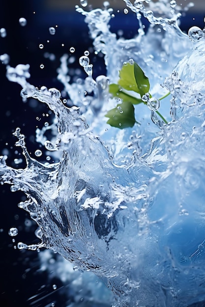 Foto wassertropfen spritzen wellen ozean wasserfall realistisches foto