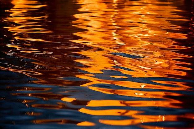 Wasserwellen, die sich nachts im Wasser spiegeln, sind generativ