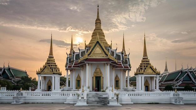 Wat benchamabophit o templo de mármol en Bangkok, Tailandia