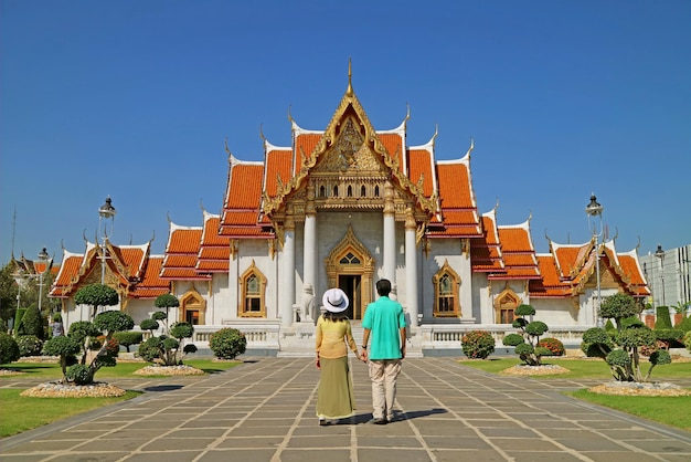 Wat Benchamabophit oder der Marmortempel, ein bemerkenswerter Tempel in Bangkok, Thailand