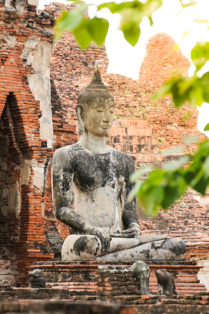 Wat Mahathat en el parque histórico de Ayutthaya, Tailandia.