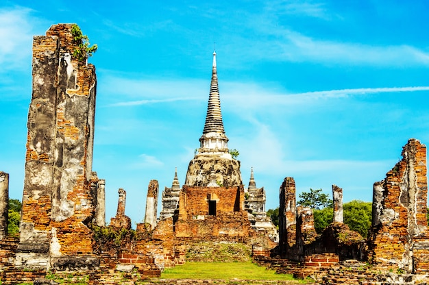 Wat Phra Si Sanphet es una popular atracción turística en Ayutthaya Tailandia.