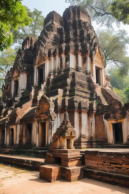 Foto wat si chum phra achana en el parque histórico de sukhothai, tailandia