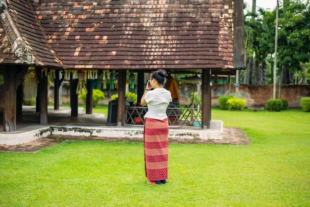 Wat Ton KainAlter Tempel aus Holz bekannt als Wahrzeichen der Stadt in Chiang Mai Thailand