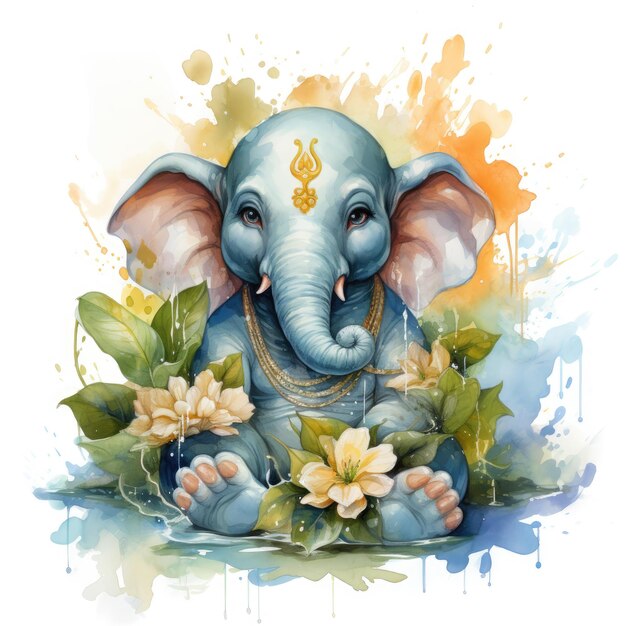 Waterco Glücklicher Ganesh Chaturthi Illustration Generative Ai