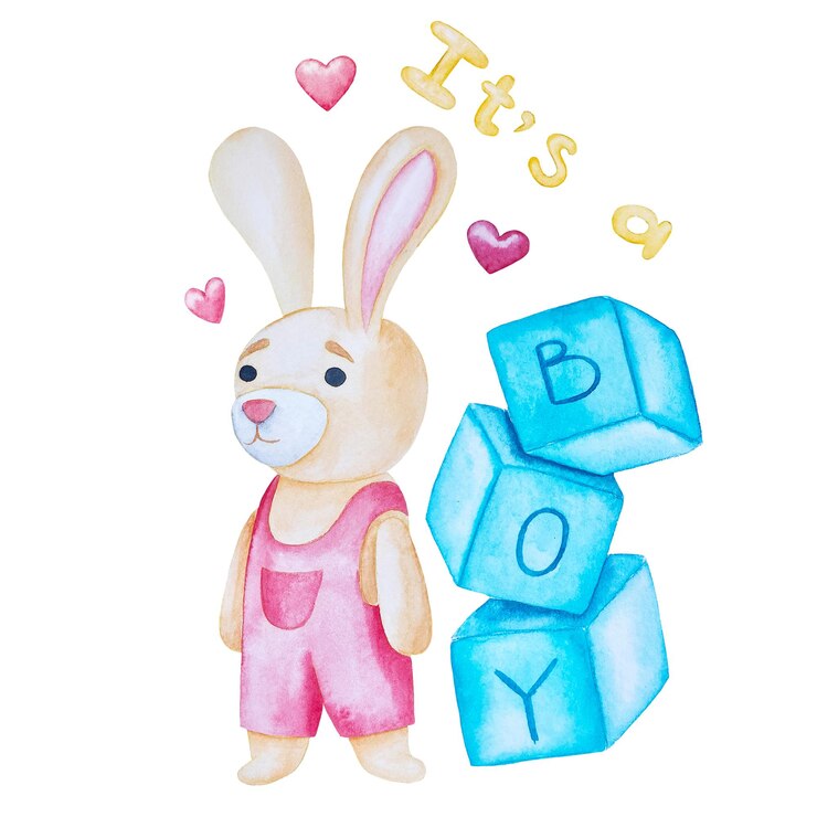 Foto watercolor baby shower illustrations set with teddy bear and baloons for child party greeting cards