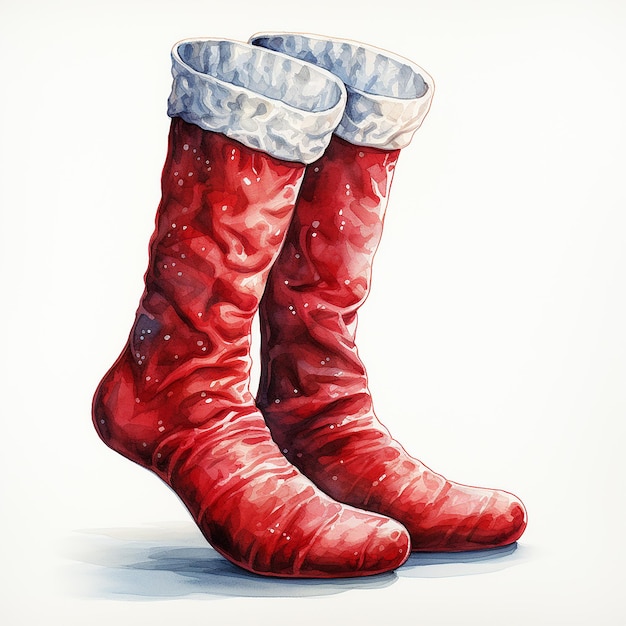 Watercolour_Illustration_of_a_Christmas_Stocking_isolate