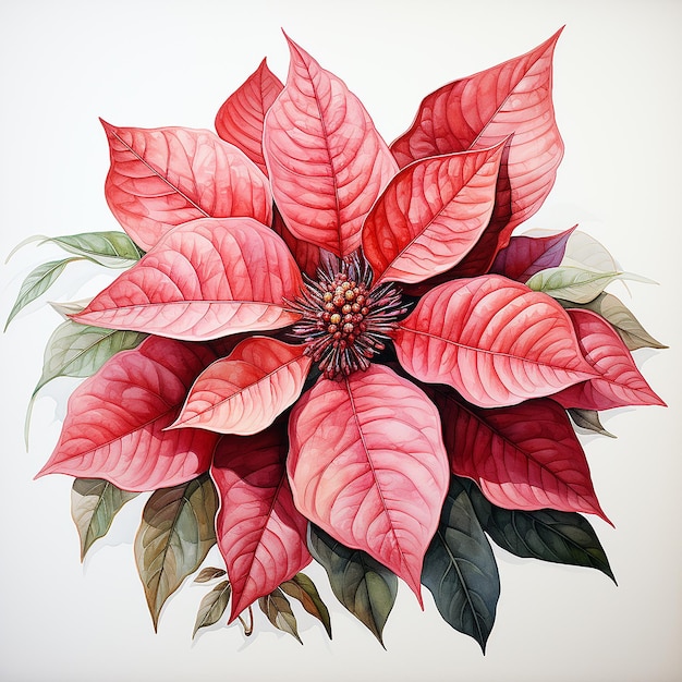 Watercolour_Illustration_of_a_Poinsettia_Flower_isolated