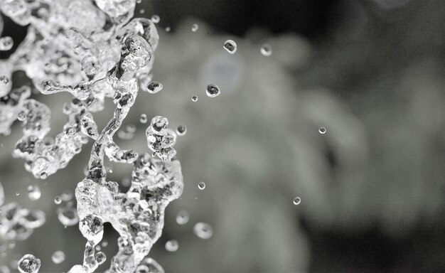 Waterdrops levitam no ar monocromático