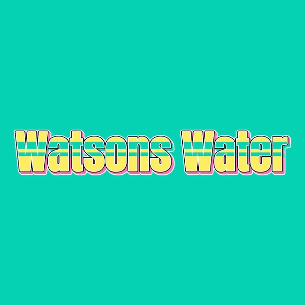 WatsonsWater Typography Vintage 90s 3d design texto amarelo rosa foto de fundo jpg