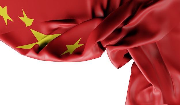 Waving Flag von China. 3D-Rendering