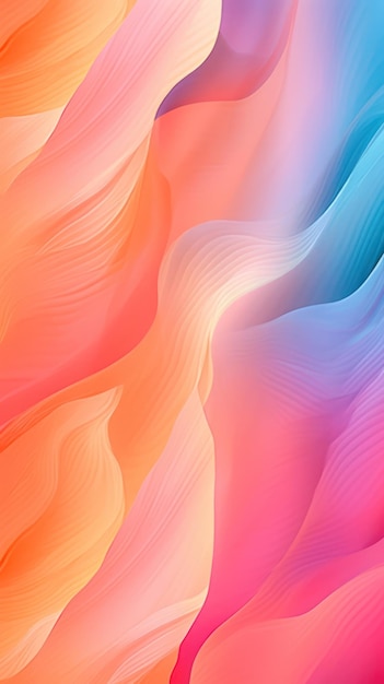 Wavy Neon Pastel Background Abstract Design Etéreo Gerado pela IA