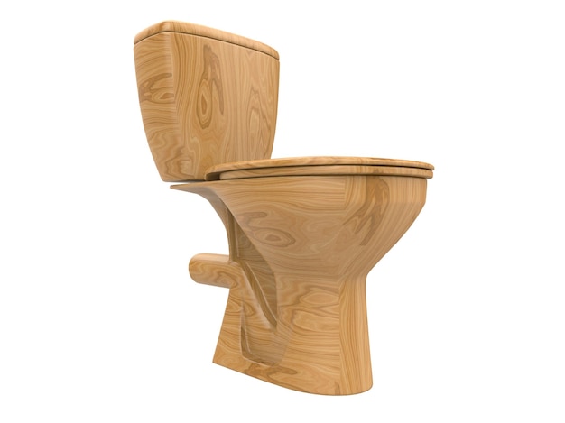 Wc de madera lavabo inodoro ilustración 3d ilustración 3d ilustración 3d