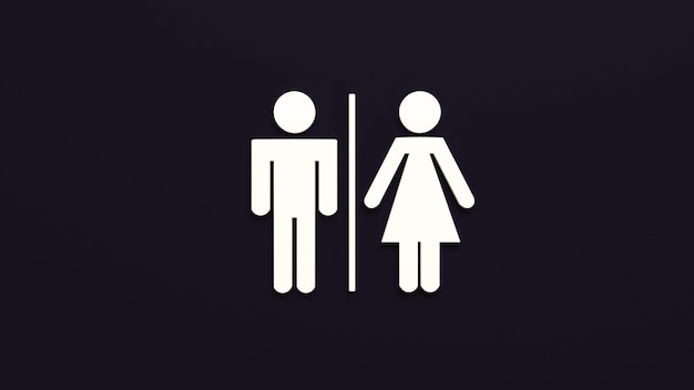 Foto wc-schild-symbol mit mann und frau 3d-rendering