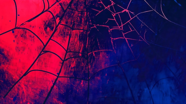 Web de araña abstracta con colores vibrantes