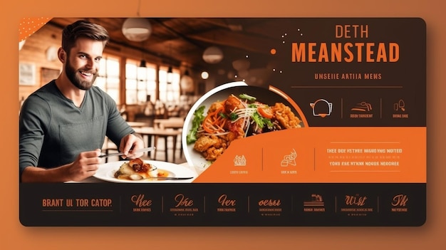 Web-Banner-Vorlage mit Restaurantkonzept