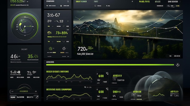 Foto web-dashboard energieüberwachung energieverbrauch tracking und optimizati konzept idee design kunst