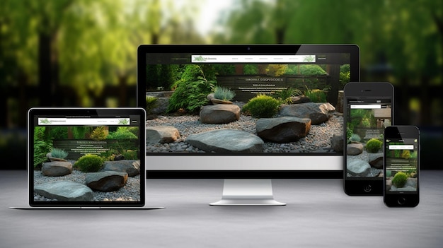 web design moderno para uma empresa de paisagismo e pavimentaçãoGenerative AI