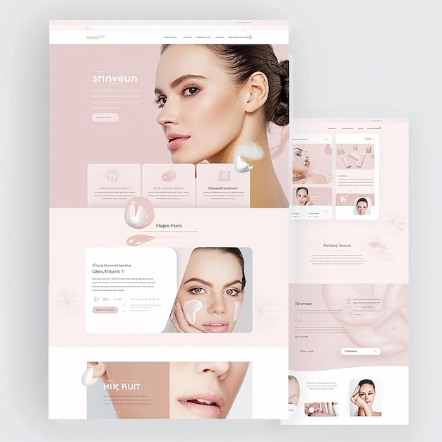Web design UI UX página de chegada para clínica de estética da pele