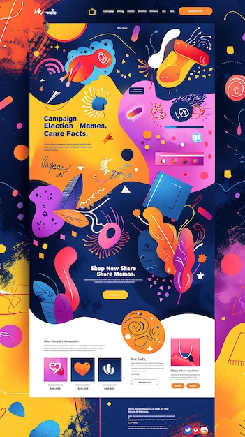 Una web de diseño lúdico con efecto de diseño asimétrico animado Inspiramos la idea de diseño de la web política