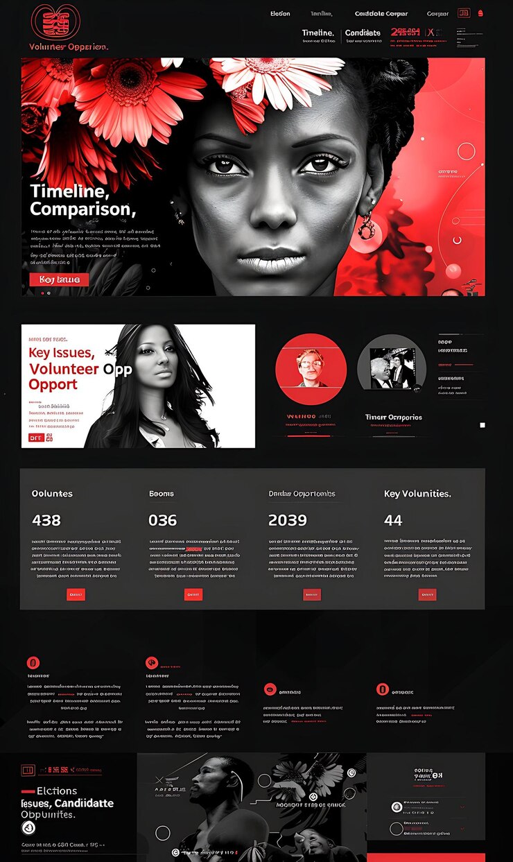 Foto web de diseño tipográfico con gran efecto tipográfico webs en negrita inspiradas en la idea de diseño web político