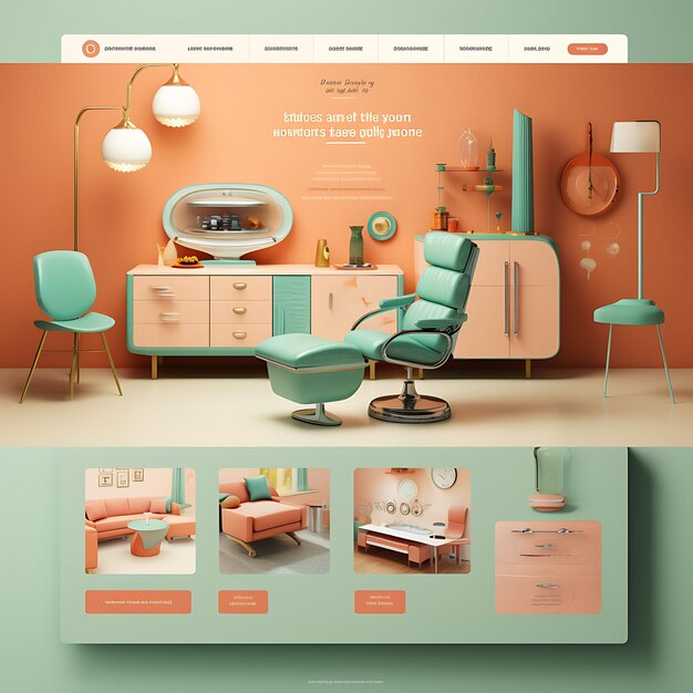 Web Layout Retro Vintage Designs com toques criativos e uma estética profissional