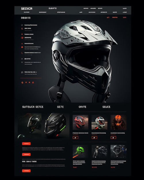 Web-Layout von Fahrradgerätenladen Fahrradtrikots Helme Fahrradlichter Carous Konzept Idee Kreativ