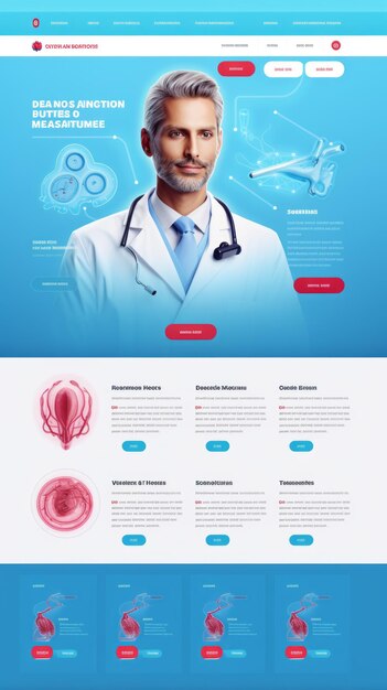 Foto web site de clínica médica de ponta hyperphotorealistic minimalist design criativo com presente