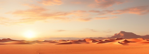 Webbanner wunderschöner Sonnenuntergang in der Wüste