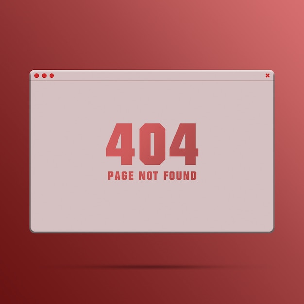 Webbrowser-Fenster mit Fehler 404