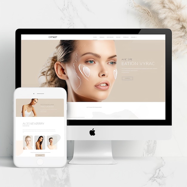 Webdesign UI UX Landing Page für eine Klinik für Hautästhetik