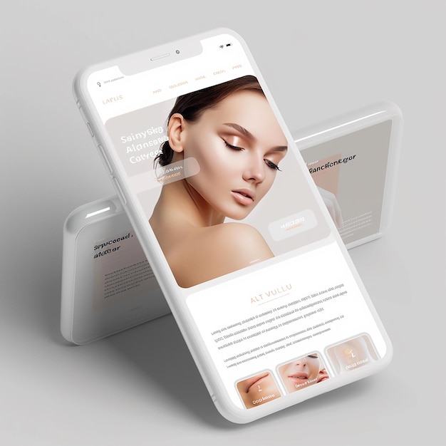 Webdesign UI UX Landing Page für eine Klinik für Hautästhetik