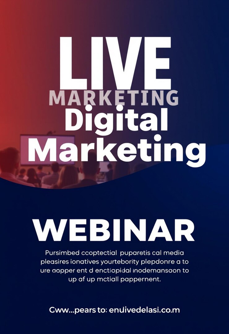 Foto webinar de marketing digital ao vivo e modelo de postagem de mídia social corporativa
