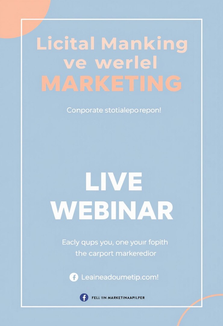 Foto webinar de marketing digital ao vivo e modelo de postagem de mídia social corporativa