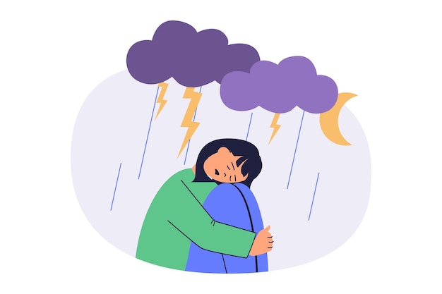 Webkonzept für psychische Probleme mit flachen Cartoon-Menschen für die Website-Design