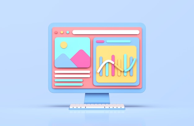 Website analytisches 3D-Rendering