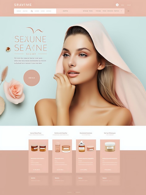 Website der Premium-Skincare-Klinik für Männer und Frauen Sauberes und klinisches Layout Designkonzept Idee