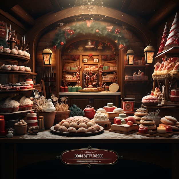 Website einer weihnachtlichen Hausbäckerei mit Ch-Website-Layout-Konzept. Wahnsinnige Ideen