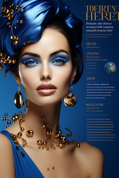 Foto website-layout der prestigious beauty academy für männer und frauen royal blue und creative figma art