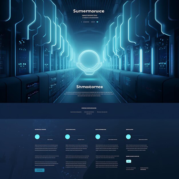 Website-Layout-Design der Cloud-Computing-Lösung2534. Kreativer, einzigartiger professioneller Look